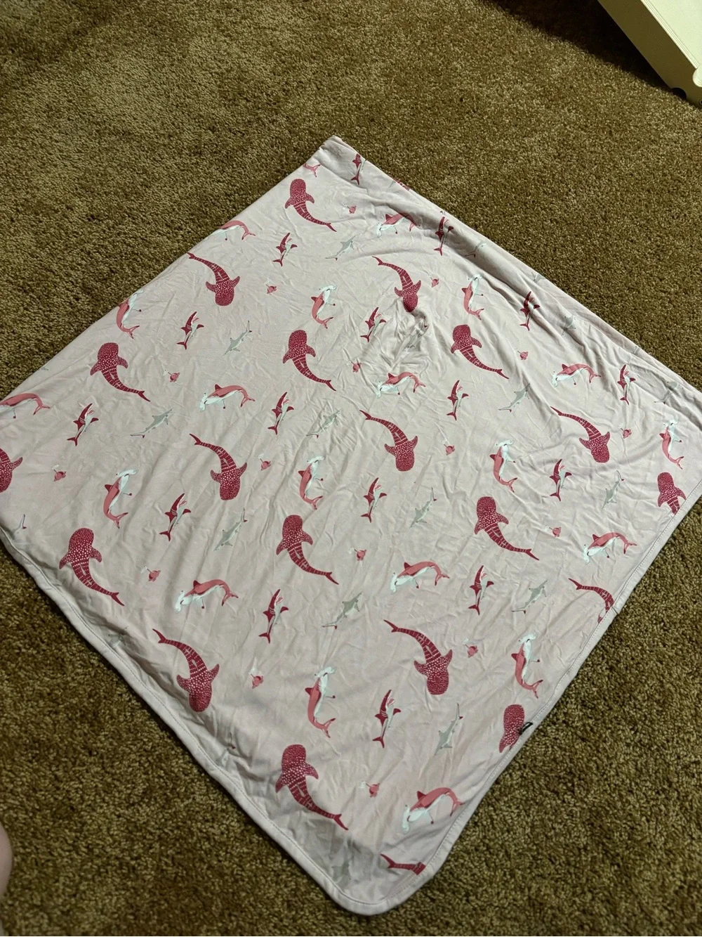 Kyte Baby Bamboo Pink Shark Baby Blanket